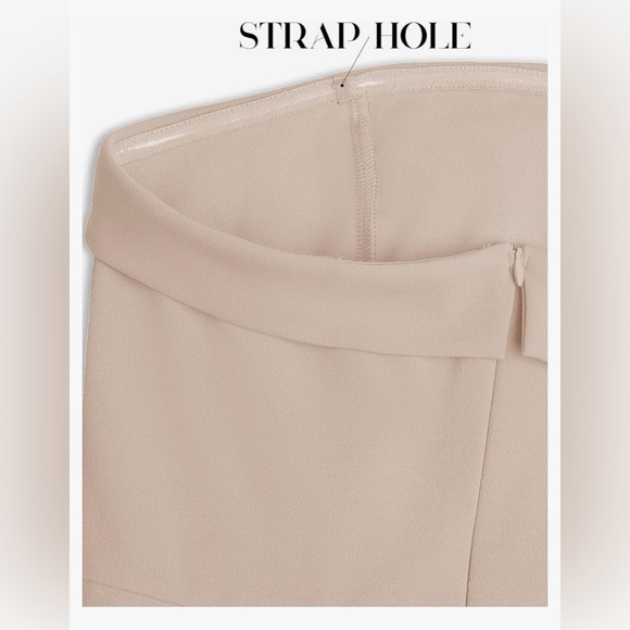 Elegant Tan Jumpsuit with Sexy Leg Slit - Picture 6 of 12